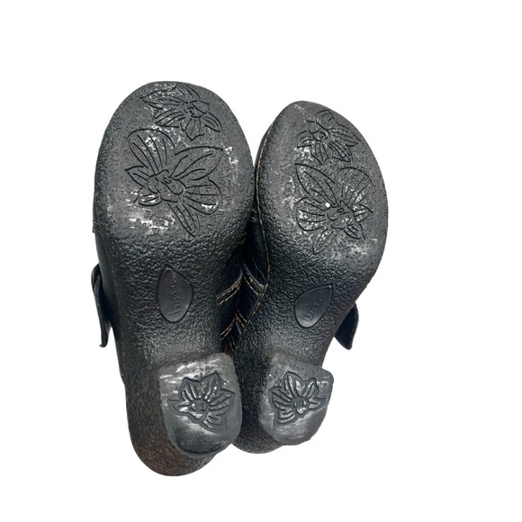 Boc Born Concept Shoes Womens Sz 8/39 Mule Clogs Heels Black Leather Buckle - Picture 10 of 16
